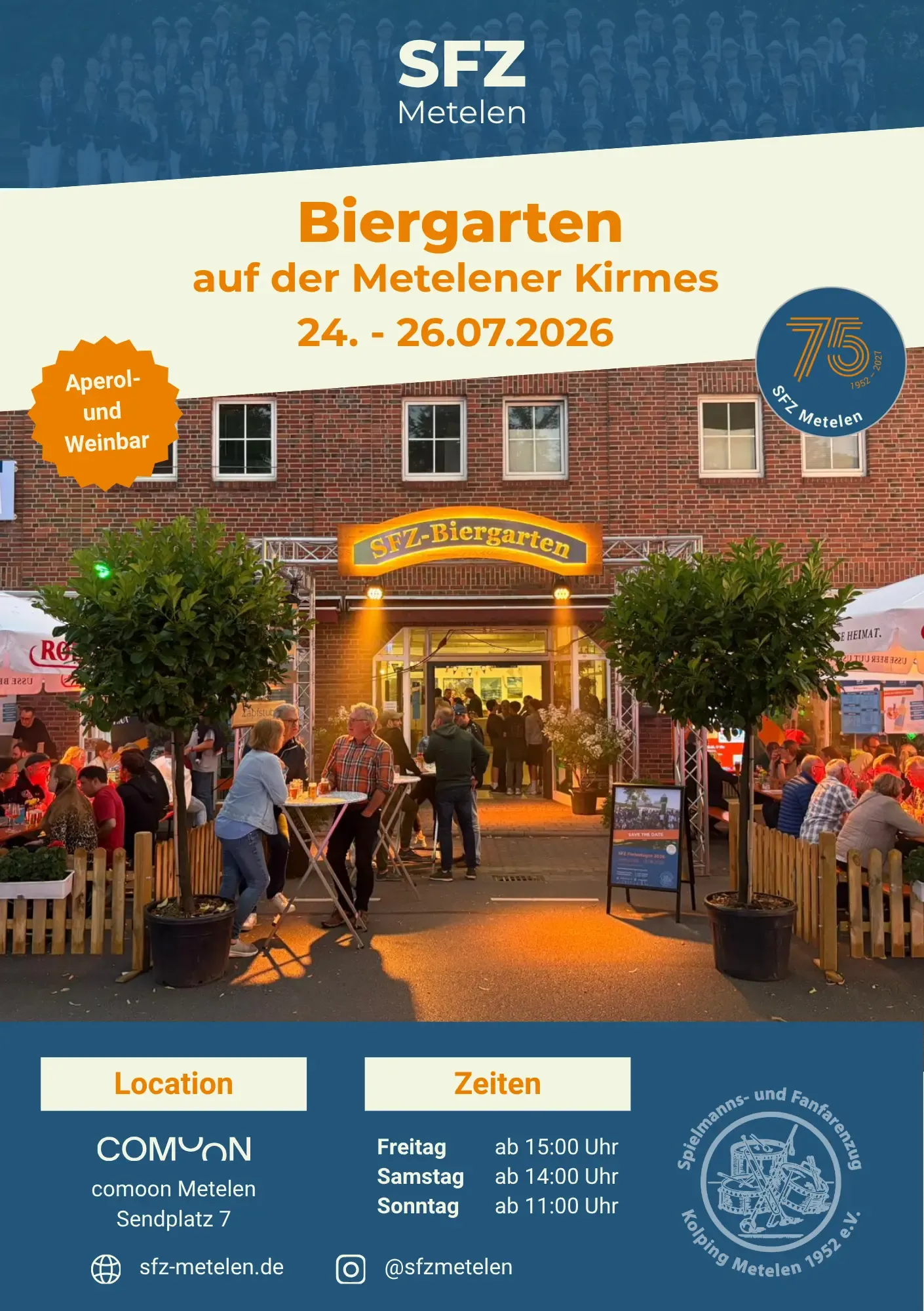 Plakat: SFZ-Biergarten auf der Metelener Kirmes